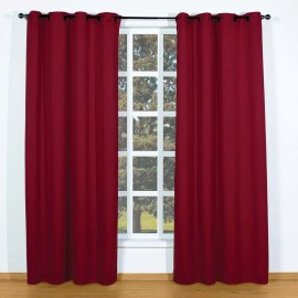 Elefantito Juego Cortinas Blackout Con Argollas Color Vino Color Bordó