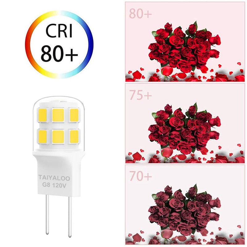 TAIYALOO G8 LED Bulb Dimmable, 20W-25W T4 JCD Halogen Equivalent,