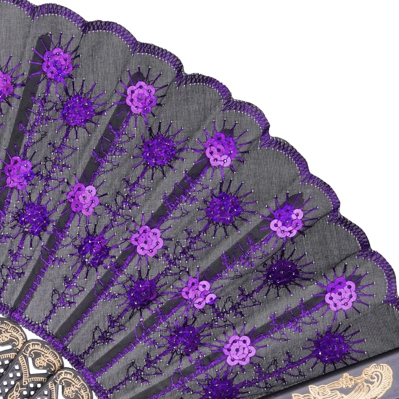 QIRMIZI 10 Pack Fabric Folding Handheld Fans, Perfect for Weddings,