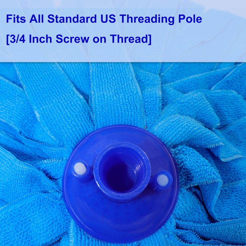 6 PCS Blue Microfiber Mop Replacement Compatible with All Standard