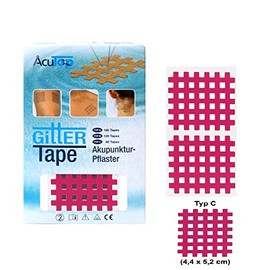 AcuTop Type A,B,C Grid Tape, Acupuncture Plasters, Grid Plasters, Physio Tape, Lattice Tapes in Pink and Beige (Pink, Type B 120 Pieces)