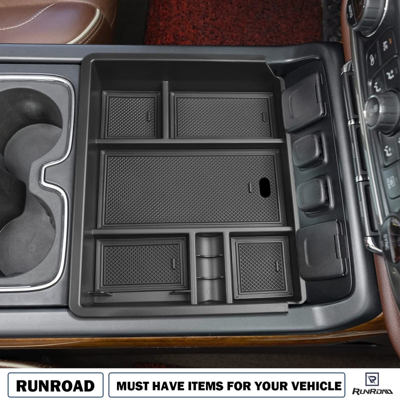 RUNROAD Center Console Organizer Compartment Tray Compatible with Chevy Silverado/GMC