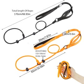 2 Piece Training Lead For Dogs, Strong Sturdy Anti-Pull, Dog Walking Training Leads, Lightweight Dog Slip Lead with Sliding Rubber Stopper, for Outdoor Puppy Small Medium Large Dogs