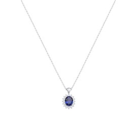 Elli Ladies 'Necklace 925 Sterling Silver and Blue Crystal Zirconia blue
