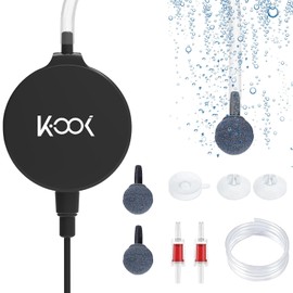 GuDoQi Bomba de Aire para Acuario, Mini Bomba de Aire Silenciosa, 1 W, Pequeña Bomba de Oxígeno para Peceras de 1 a 15 Galones, Incluye Accesorios de Bomba de Aire, Clip Trasero y Ventosa