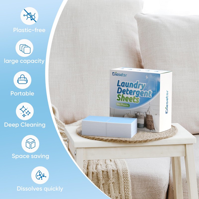 Diesetsr Laundry Detergent Sheets 150 Counts Travel Laundry Sheet ECO-friendly,