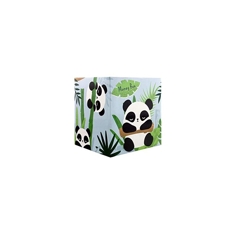 Pandarama Panda On Branch Money Box Black & White