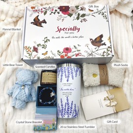 Jinaply Retirement Gifts for Women 2025,Happy retirement Gifts for Women Coworker,Teacher, Nurse, Mom, Grandma, Retired Gift Basket with Blanket,20 OZ Tumbler (Retirement gift)