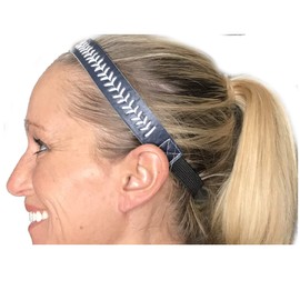 Softball Sport Fashion Headbands with Stitching (Navy with White Seams)