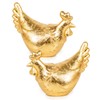 Logbuch-Verlag 2 chicken figures, gold, 12 cm, gold-coloured Easter decoration