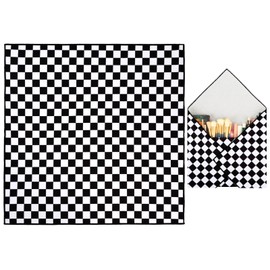 besharppin Magic Cloth Makeup Bag, Magic Pocket Makeup Bag, Lazy Cosmetic Bag for Travel, 21.7 x 21.7 inches Open Lay Flat Organizer for Beauty Essentials(Checkered)