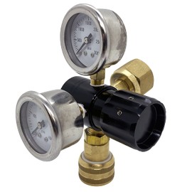 Adjustable High Flow 0-250 PSI Carbon Dioxide CGA320 Co2 Regulator for Tires, HVAC, Plumbing or any HIGH FLOW Non-Freezing CO2 Application