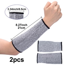 ANCIRS 21cm Cut Resistant Sleeves for Arm Protection, Dog Bite Safety Arm Sleeves, Gardening Sleeves for Thin Skin and Sun Exposure, Protective Forearm Covers for Kitchen (3.34"x8.27", 1 Pair)