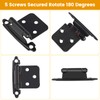 12 Pack 1/2”Overlay Cabinet Door Hinges(Matte Black),Kitchen Cabinet Hinges Black