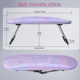 krofaue Professional Nail Hand Rest Stand - Nail Arm Rest High Density Sponge Foldable PU Leather Nail Arm Rest for Nail Tech with Non-Slip Stable Reduce Hand Fatigue Fit for Manicure Salon Use Purple