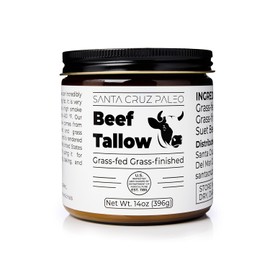 Grass-Fed Beef Tallow for Skin Care & Cooking, Keto & Paleo Friendly, Sugar & Gluten Free, Rich in Vitamins A, D, E, K & Fatty Acids, 14 Oz
