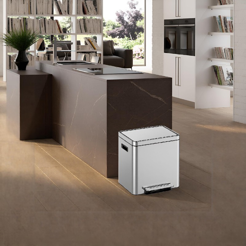 COZONY 10.6 Gallon/40L Dual Trash Can, Stainless Steel Kitchen Waste