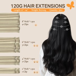 DOORES Clip in Hair Extensions Real Human Hair, Balayage Ash Blonde Highlighted Platinum Blonde 120g 7pcs 18 Inch Natural Straight Thick