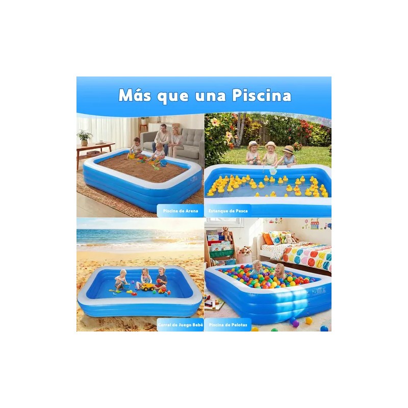 30518356cm Alberca Inflable Grandes Piscinas Rectangular Azul Ununmx