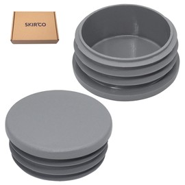 SKIR'CO Pack of 10 Round Pipe Inserts 2 Inch Fence Post Plugs Grey Plastic Pipe End Caps Pipe Plugs Grey RAL 7040