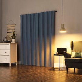 Sun Zero Cyrus 2-Pack Thermal 100% Total Blackout Back Tab Curtain Panel Pair, Denim Blue, 40" W x 96" L (2 Panels)