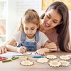 10pcs Unfinished Wood Cutouts Sunflower Wood Shapes Pieces Discs Slices