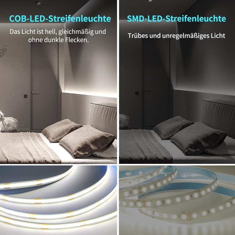 Yeewhale cob LED strip 5 m, DC 24 V 6000