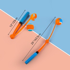 25" Foldable Dog Ball Launcher for Large Dogs Tennis Ball Throwerwith Soft Racket-Like Handle Grip, Includes 2.5 Inch Ball