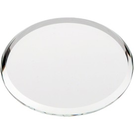 Plymor 2" Round, 3mm Thick Beveled Glass Mirror Circle, Pack of 6