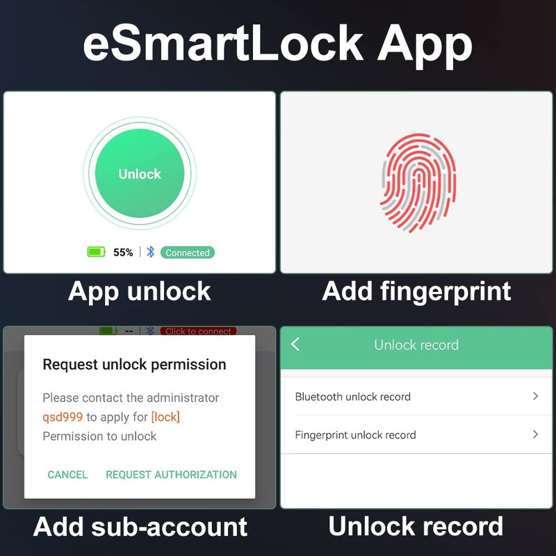 Fingerprint Padlock eLinkSmart Gym Locker Lock for Boys with Phone