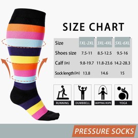 Abodhu Plus Size Compression Socks for Women& Men 15-20mmHg Wide Calf Knee High Socks