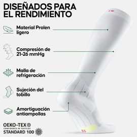 DANISH ENDURANCE Calcetines de Compresión, para Hombre y Mujer Blanco M 1-pack