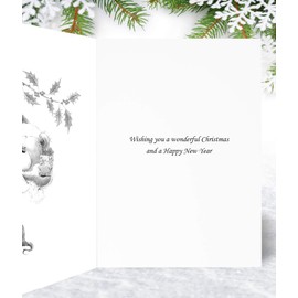 Granddaughter & Husband Christmas Card – Teddy Stocking - Medium Sized Card (A5 Size -148mm x 210mm) with Envelope