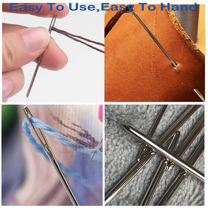 ORRDICE Large-Eye Blunt Needles, Stainless Steel Yarn Knitting Needles, Sewing