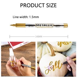 JEOPKO 4 Pcs Metallic Marker PensMetallic SilverAnd Gold Writing PenforCards Gold Marker Pen Silver Ink Pen PermanentArt Marker PensforCard Making PaintingAlbum2 Gold & 2 Silver 23041112PXWBDUKZMH-