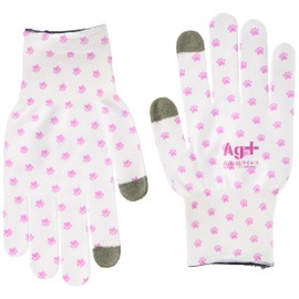 Kokos Nobuoka Ag+ Gloves, Anti-slip Gloves, For Women and Children, Touch Panel Compatible, Antiviral Antibacterial Gloves, Over 90% Virus Inactivation, Antibacterial 99.9% or More, pink paws