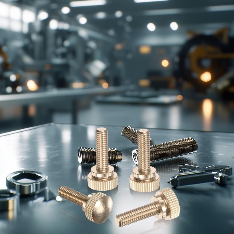 M METERXITY 4-Pack Knurled Thumb Screws, M6x20mm Solid Brass Round