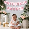 BOXOB Welcome Baby Sign Banner, Pink Bow Welcome Baby Party