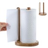 MyGift Premium Acacia Solid Wood Countertop Paper Towel Roll Stand
