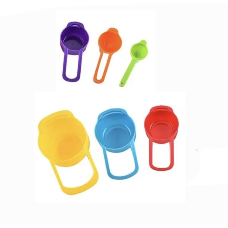 Juego de 6 Cucharas Medidoras para Cocina, Repostería, Medidas Grabadas