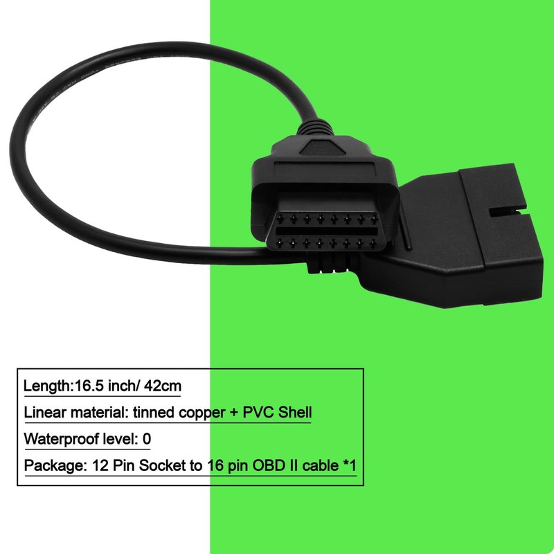 Goliton OBD2 to OBD1 GM Adapter, 12 Pins Socket to