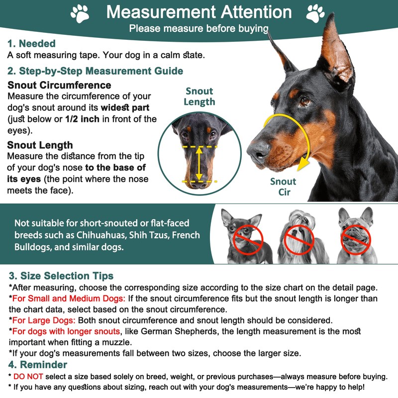 BARKLESS Dog Muzzle, Silicone Basket Muzzle for Small Medium Large