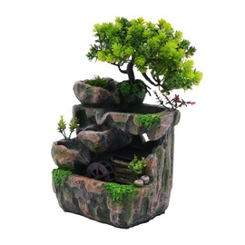 Rockery Stream Tabletop Fountain, Zen Meditation Indoor Waterfall Feature with Automatic Pump and Switch, Desktop Fountain for Home Office Bedroom Decoration