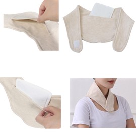 Neck Supporter with Hand Warmer Pocket, Hand Warmer, Cold Protection, Neck Warmer (Beige)