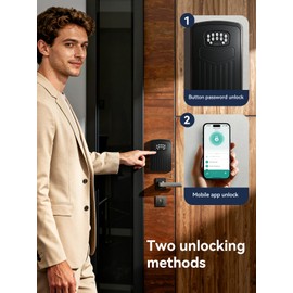 NexusLab Smart Key Lock Box with App Control, Bluetooth & Digital Password Combination Lock, Wall Mount Heavy Duty Metal Key Safe Box for Home, Office, Real Estate & Airbnb Outdoor