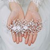 YBSHIN Wedding Hair Comb Silver Flower Pearl Bridal Hair Piece