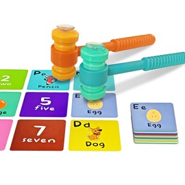 HOOJOJO Toddler Flash Cards Tapple Game Letter Colors Shapes Numbers Double Sided Flash Cards Preschool Learning Activities Toddler Learning Toys