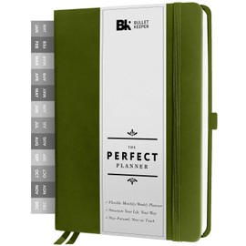 BK UNDATED Yearly Weekly/Monthly Planner 2024-2025 Daily Planner Agenda & Personal Organizer to Increase Productivity, Academic Planner w/Sticker Set. A5 (5.8 x 8.3) - Green Hardcover