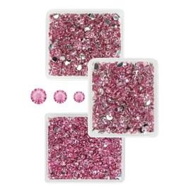 qiipii Dark Pink Crystal Resin Rhinestones for Crafting Deep Pink Flatback Stones 3mm 4mm 5mm Non-Hotfix Diamonds Crystals Gems Charms for Nails Face Eyes Makeup Body Tumblers Bottles DIY Crafts Decor