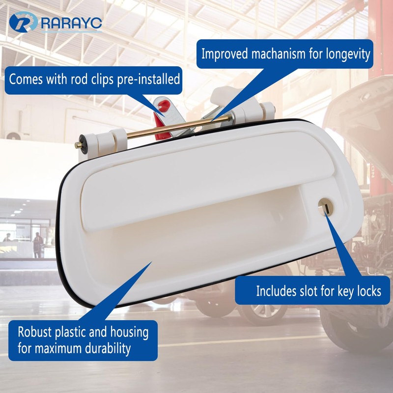 RARAYC Tailgate Handle Liftgate Latch Handle White | for 2000-2006